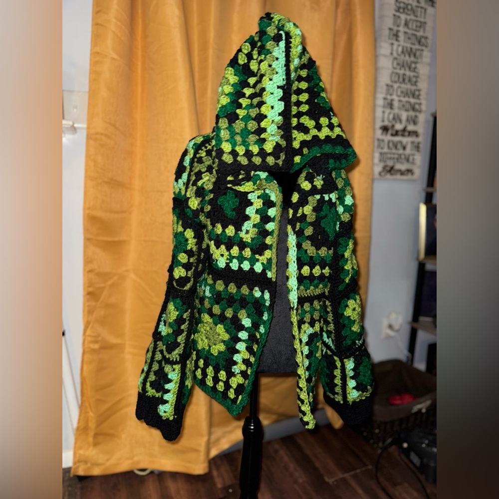 Handmade Crochet Hooded Jacket